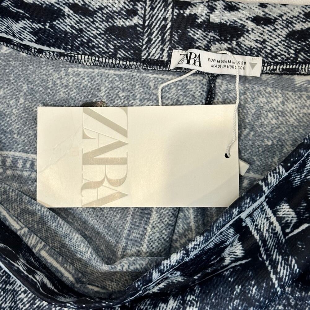 NWT Zara Denim Printed Pantsuit SZ M $89 - Picture 10 of 15